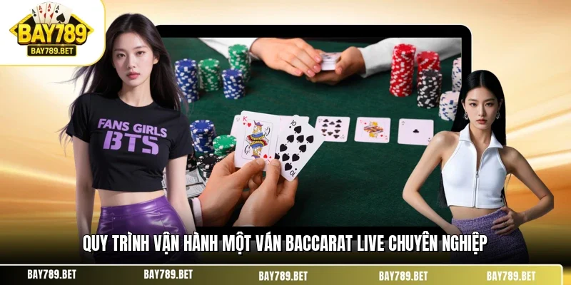 Baccarat Live BAY789 - Sảnh Cược Bài Tây Hấp Dẫn Đẳng Cấp 2 Quy trình vận hành một ván baccarat live chuyên nghiệp